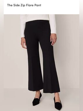 NWT Ann Taylor Side Zip Flare Pant - Size 6, Black
